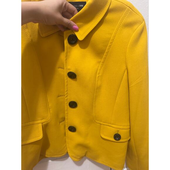 Focus 2000 size 12 petites yellow blazer black buttons 12p 12 petite jacket - Picture 4 of 9